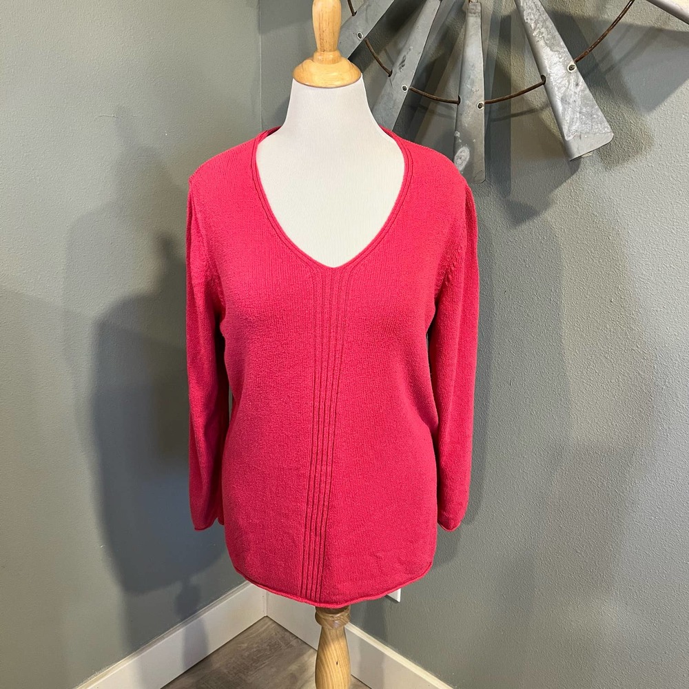 Coldwater Creek Silk Blend Pink V-NeckTunic Sweater 2X